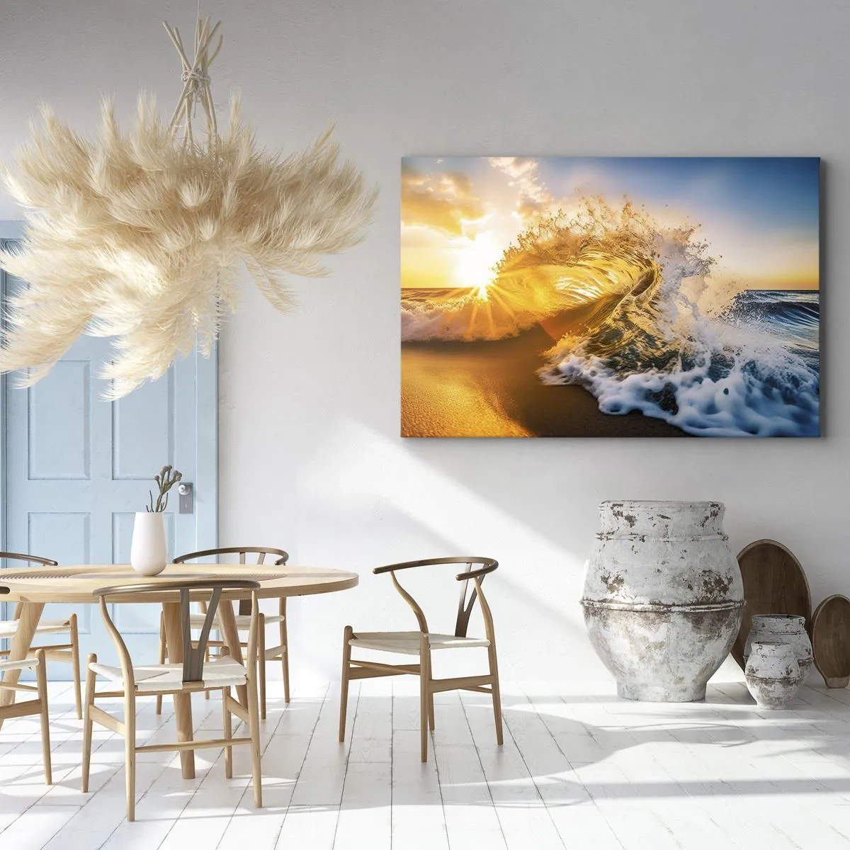 Canvastavla - Bild på duk - Lek i sanden - 100x70 cm