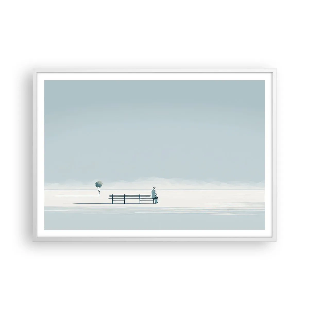 Affisch i vit ram - Ja, jag väntar. - 100x70 cm