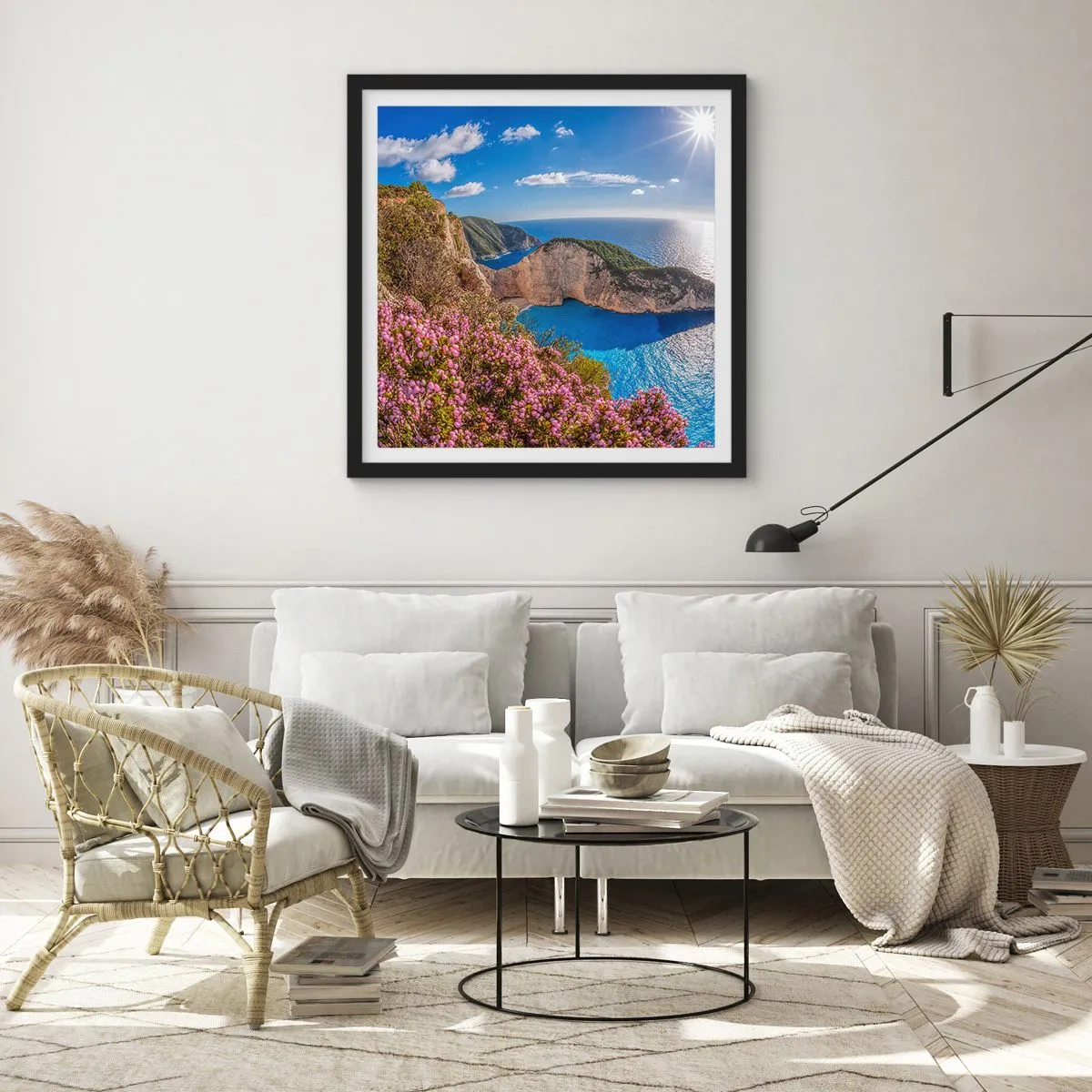 Affisch i svart ram - Min stora grekiska semester - 60x60 cm