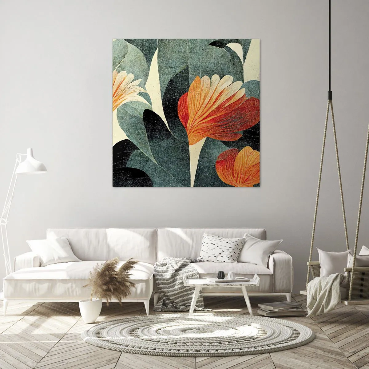 Canvastavla - Bild på duk - Värmen i tropikerna och svalkan i grönskan - 50x50 cm