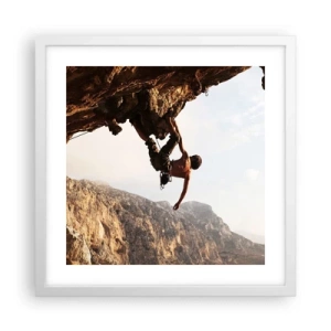 Affisch i vit ram - Världen i näven - 40x40 cm