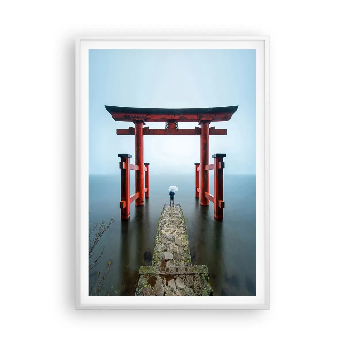Affisch i vit ram - Japansk begrundan - 70x100 cm