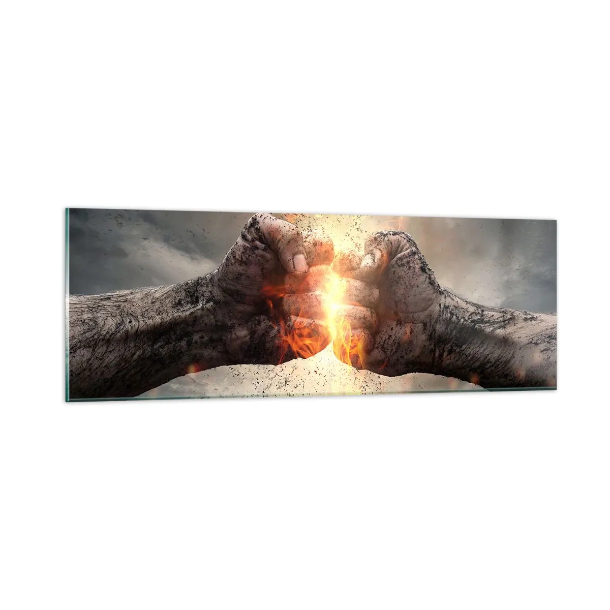 Glastavla - Bild på glas - Stå upp och kämpa - 90x30 cm