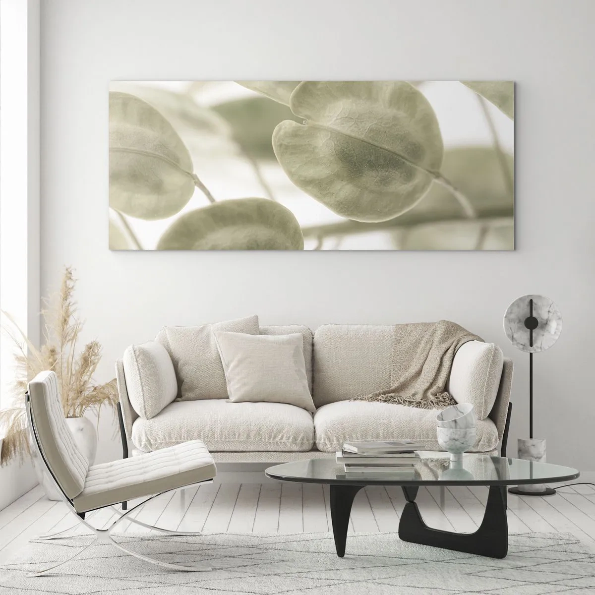 Glastavla - Bild på glas - I början fanns det löv... - 90x30 cm