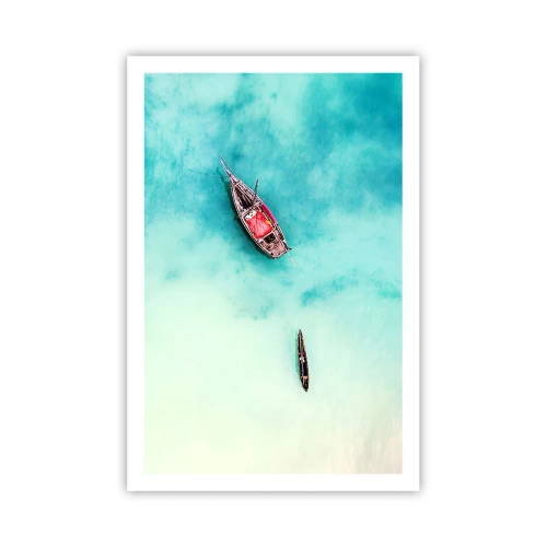 Affisch - Högvatten på stranden i Zanzibar… - 61x91 cm