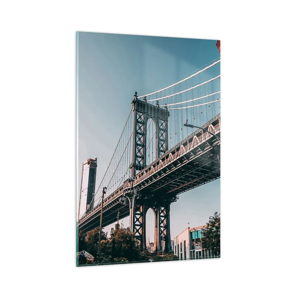 Glastavla - Bild på glas - Över stadens vågor - 80x120 cm