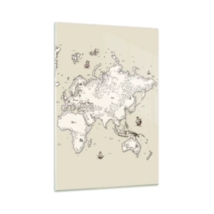 Glastavla - Bild på glas - Världen runt - 80x120 cm