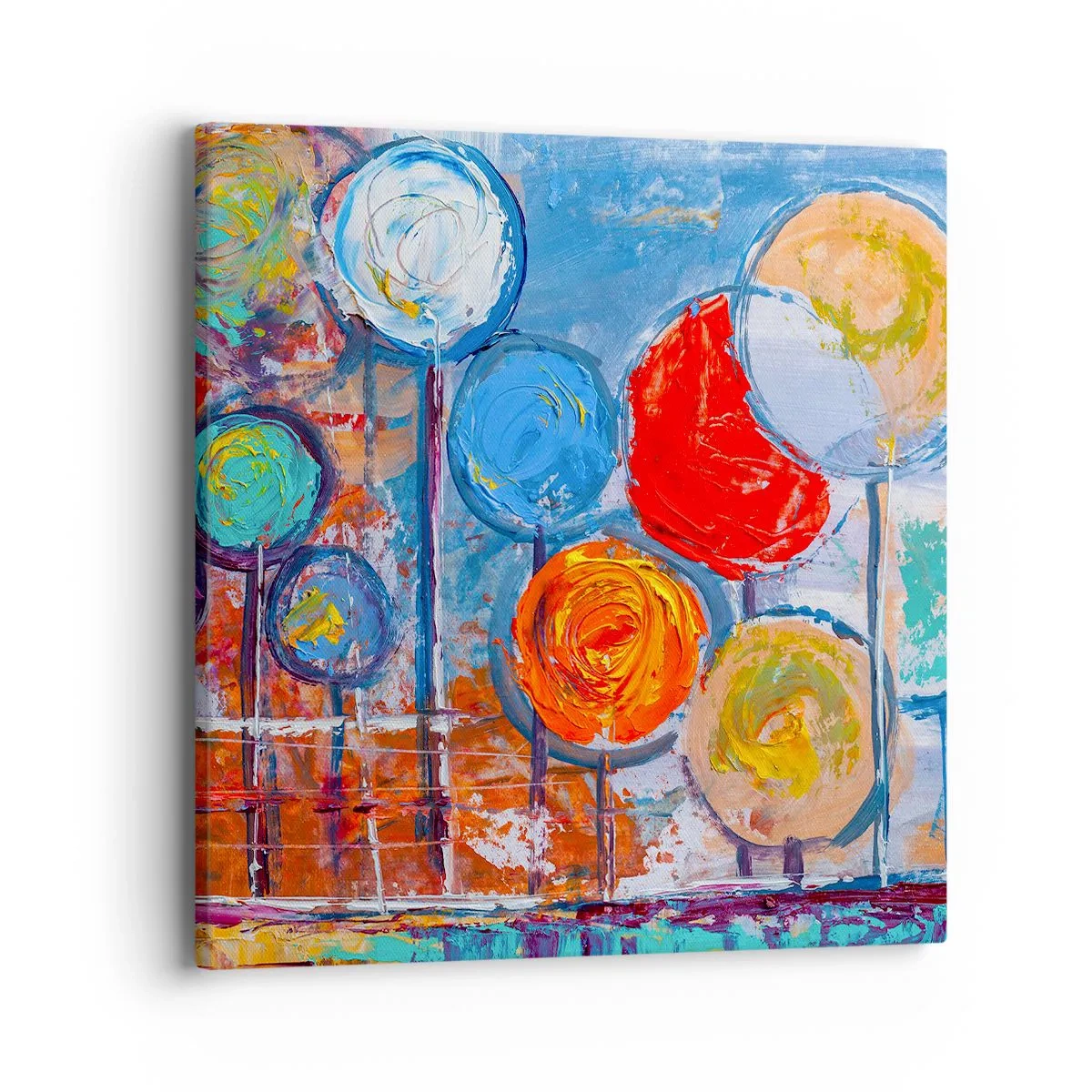 Canvastavla - Bild på duk - Slickepinnar - 40x40 cm