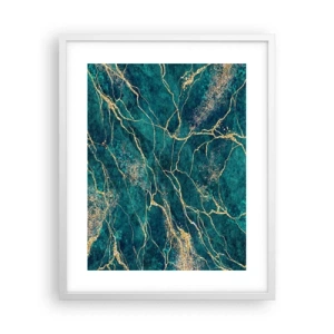 Affisch i vit ram - Guldåder - 40x50 cm