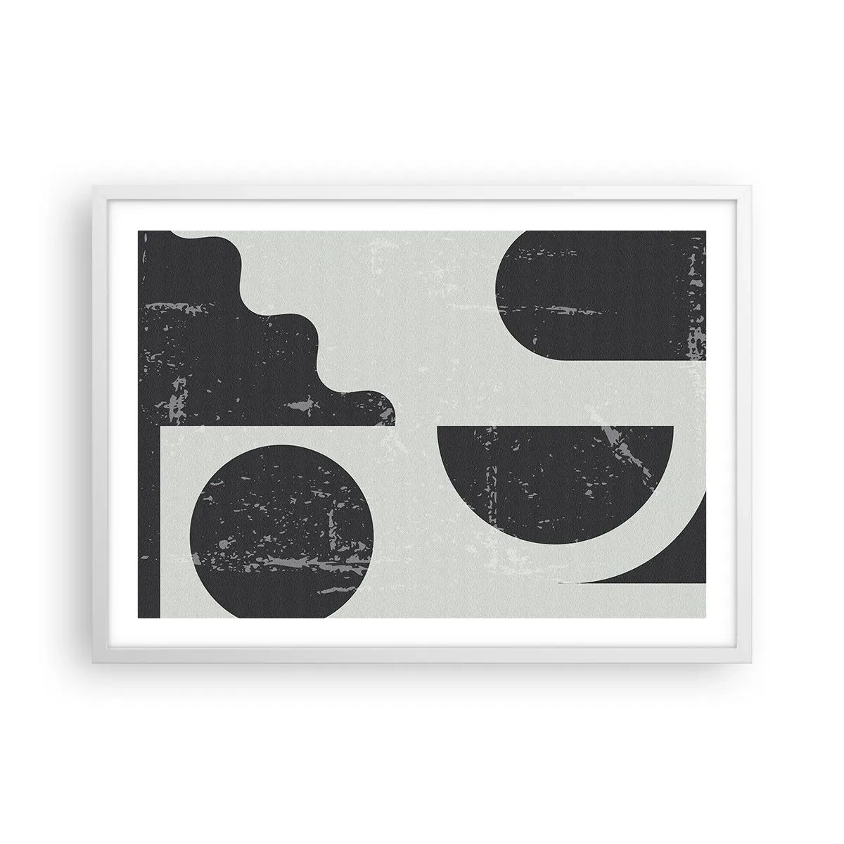 Affisch i vit ram - Komposition ovanför och under - 70x50 cm