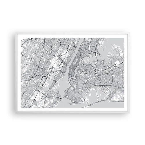 Affisch i vit ram - Metropolens anatomi - 100x70 cm