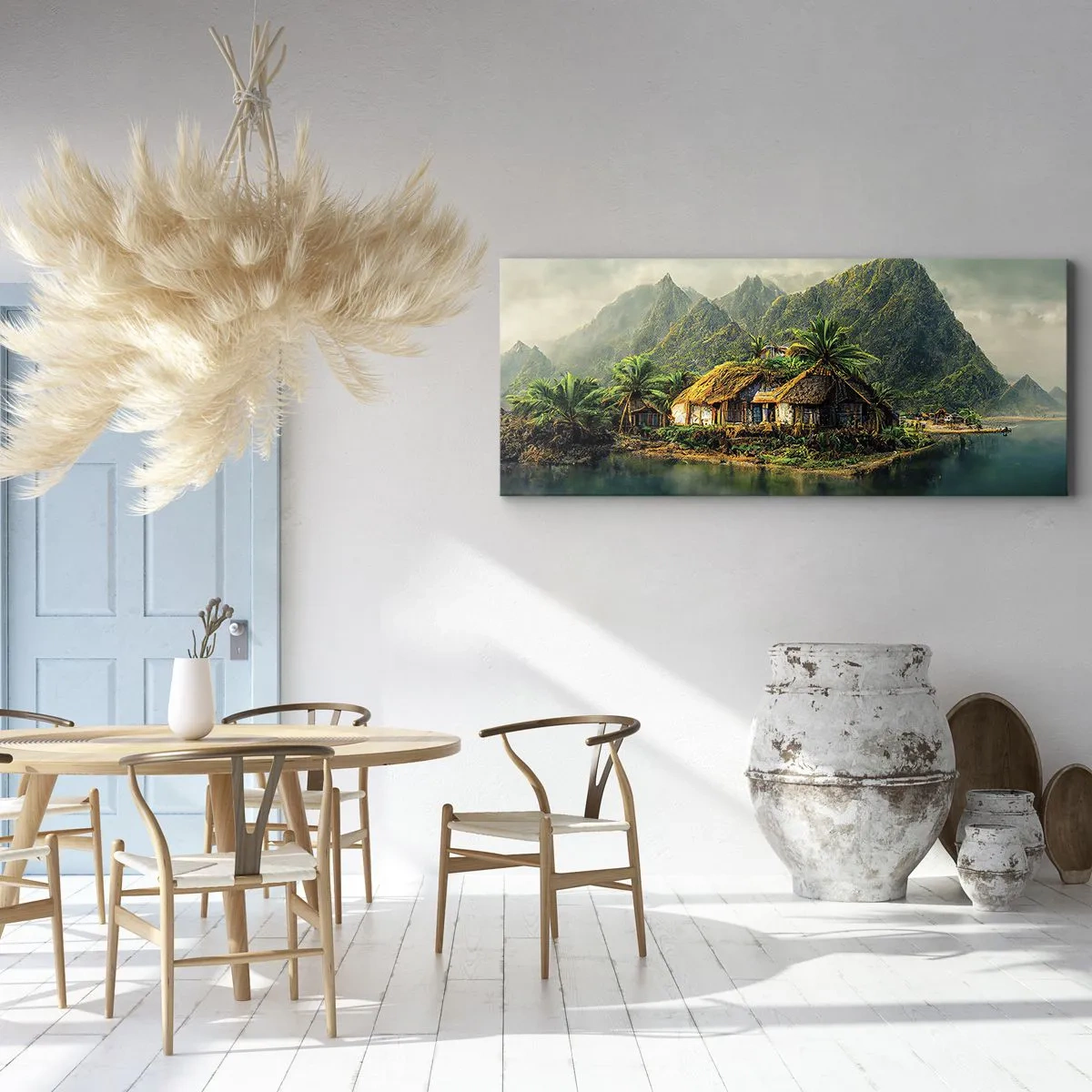 Canvastavla - Bild på duk - Tropiskt paradis - 160x50 cm