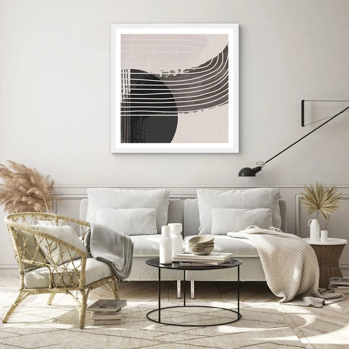 Affisch i vit ram - Dit och tillbaka - 30x30 cm