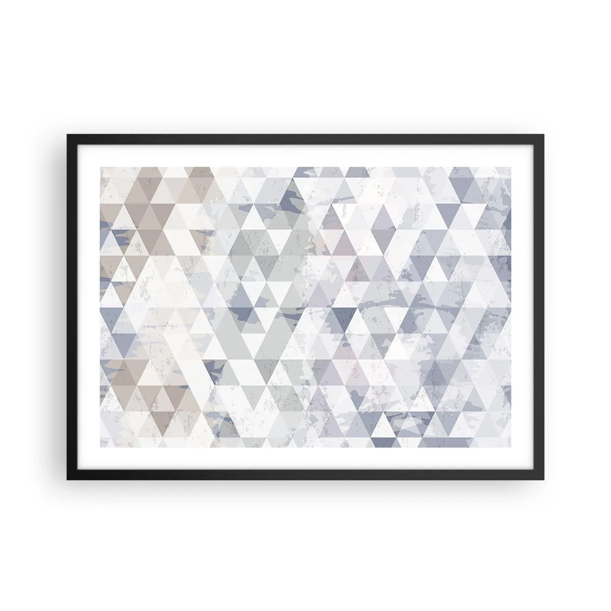 Affisch i svart ram - Trianglar - 70x50 cm