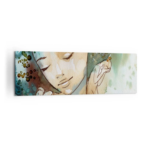 Canvastavla - Bild på duk - Lady in blue - 160x50 cm