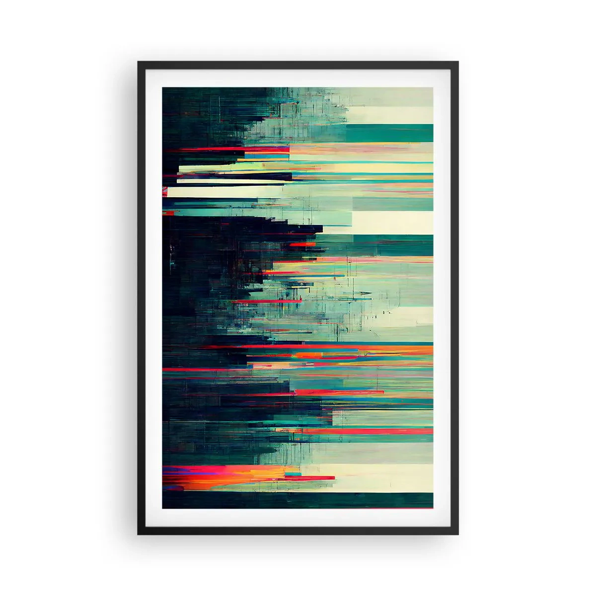 Affisch i svart ram - Futuristisk stad - 61x91 cm
