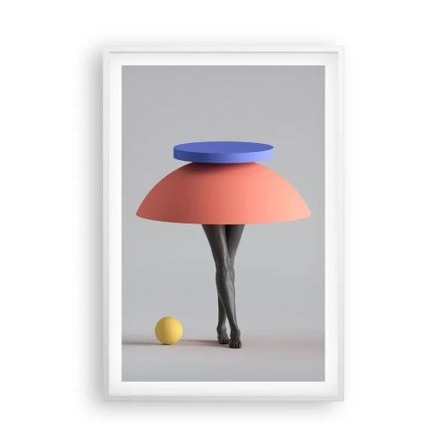 Affisch i vit ram - Surrealistisk komposition - 61x91 cm