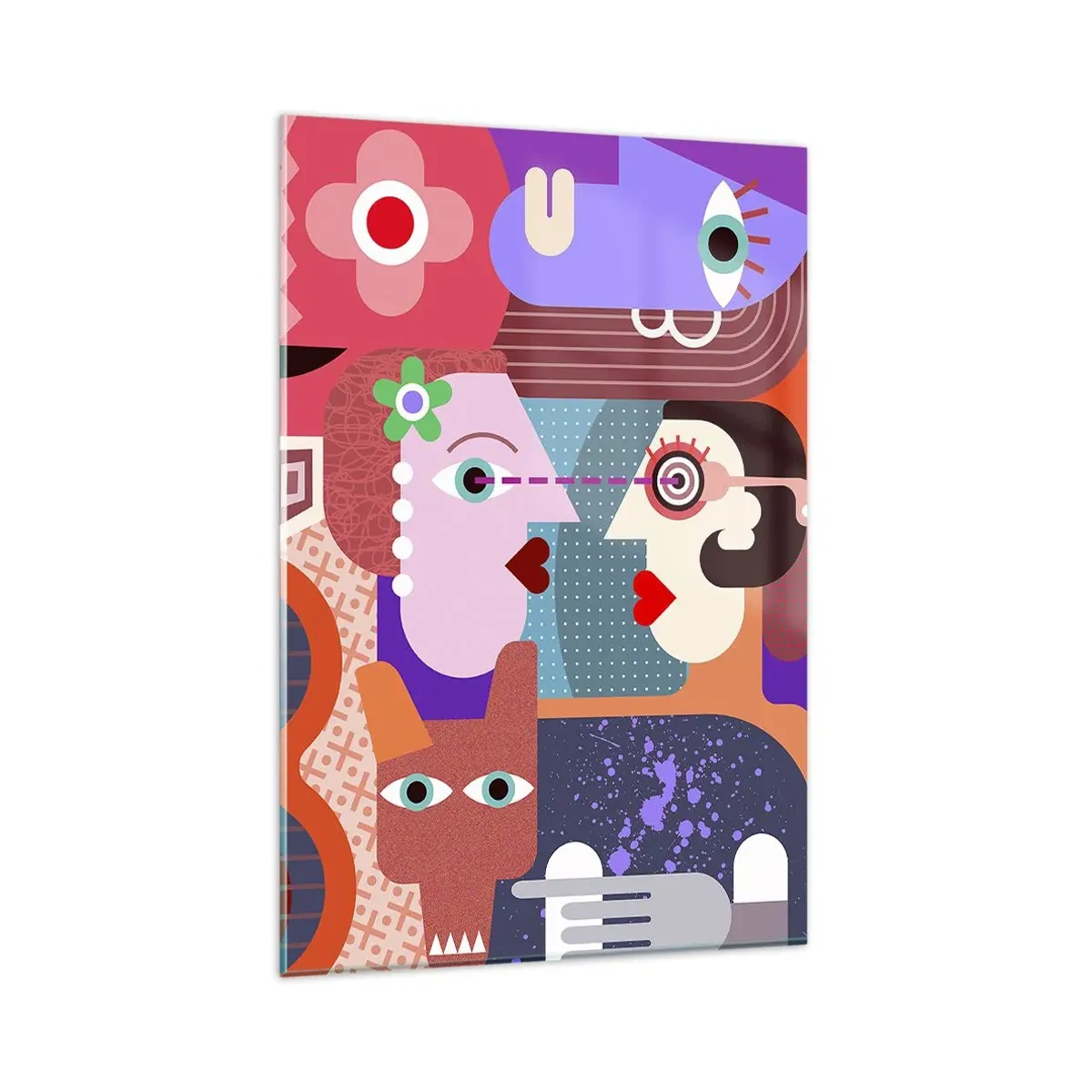 Glastavla - Bild på glas - Öga mot öga - 80x120 cm