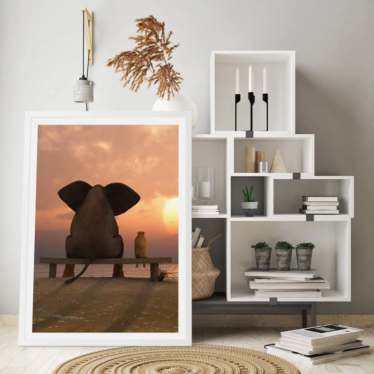 Affisch i vit ram - Det är bra att vara tyst tillsammans - 40x50 cm