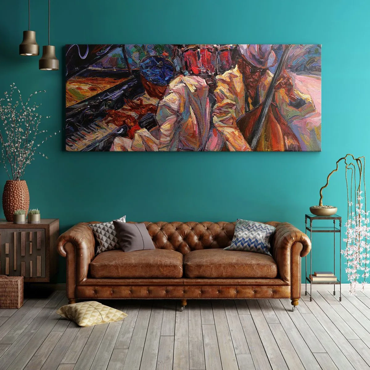 Canvastavla - Bild på duk - I en rytm - 100x40 cm