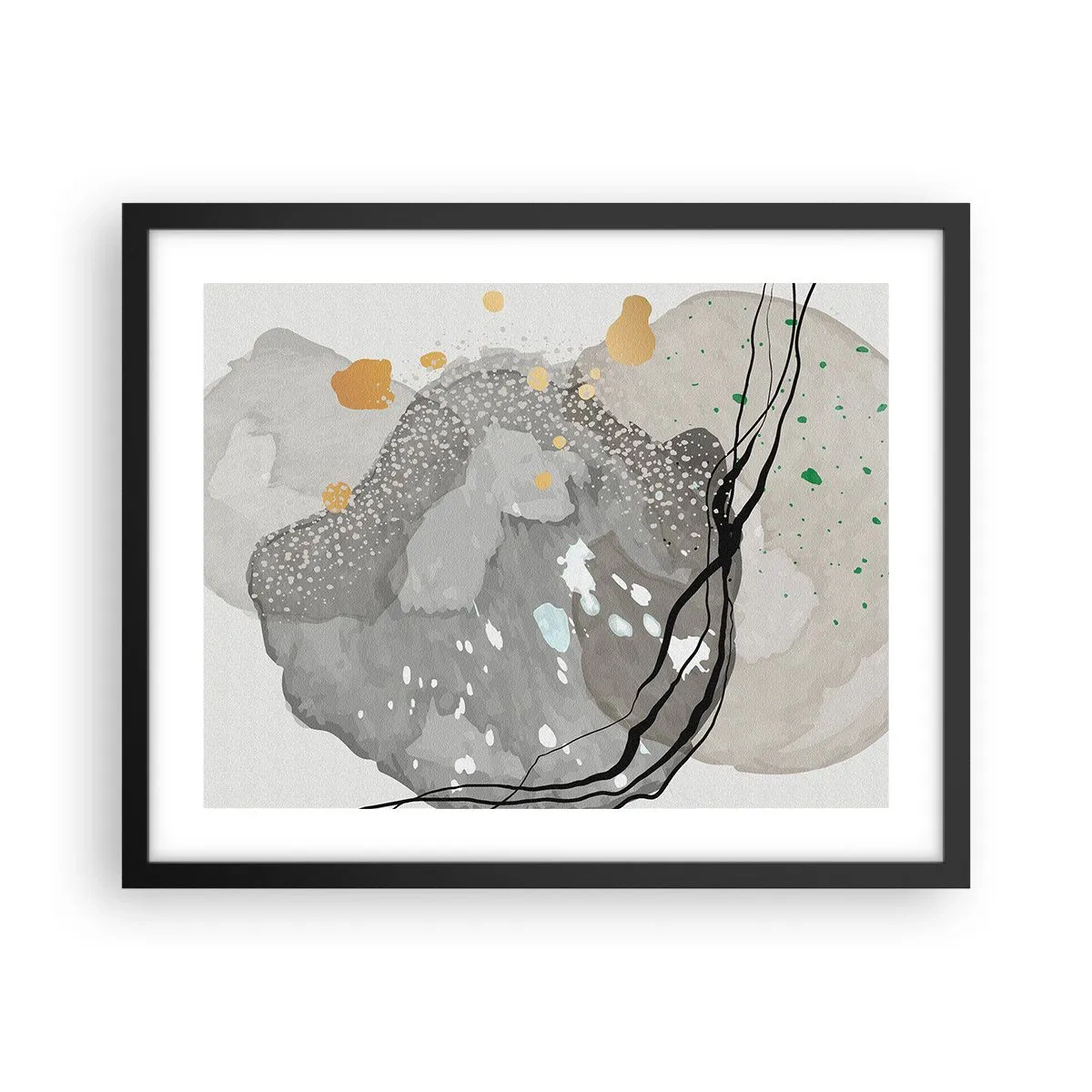 Affisch i svart ram - Organisk komposition - 50x40 cm