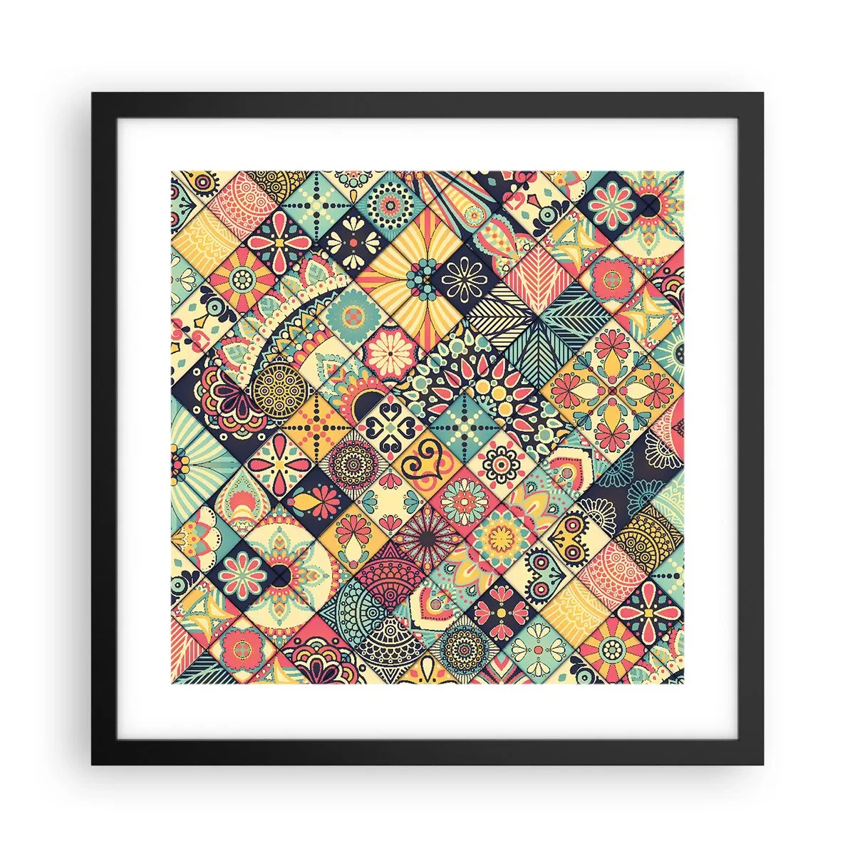 Affisch i svart ram - Marockansk stämning - 40x40 cm