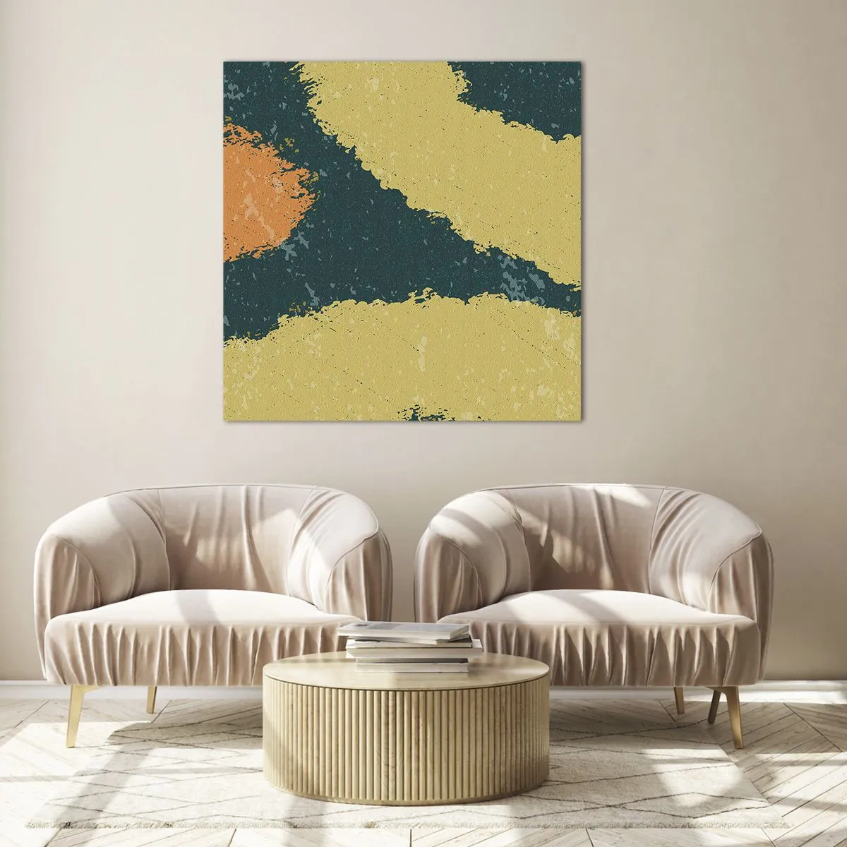 Glastavla - Bild på glas - Abstraktion - i slow motion - 70x70 cm