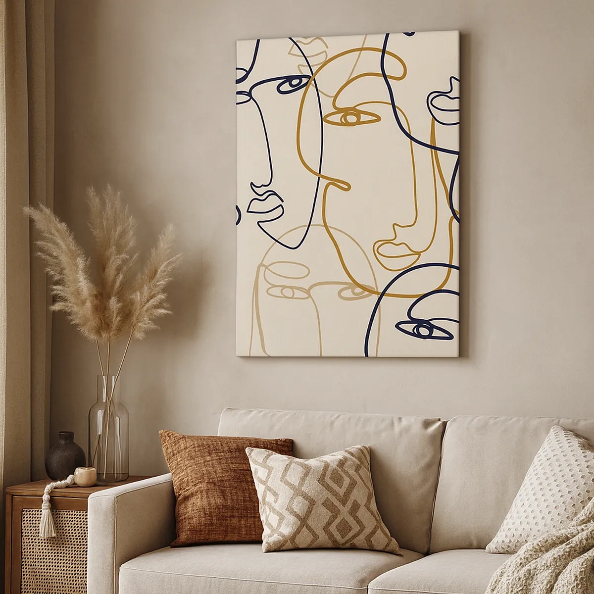 Canvastavla - Bild på duk - Mångfaldigad porträtt - 50x70 cm