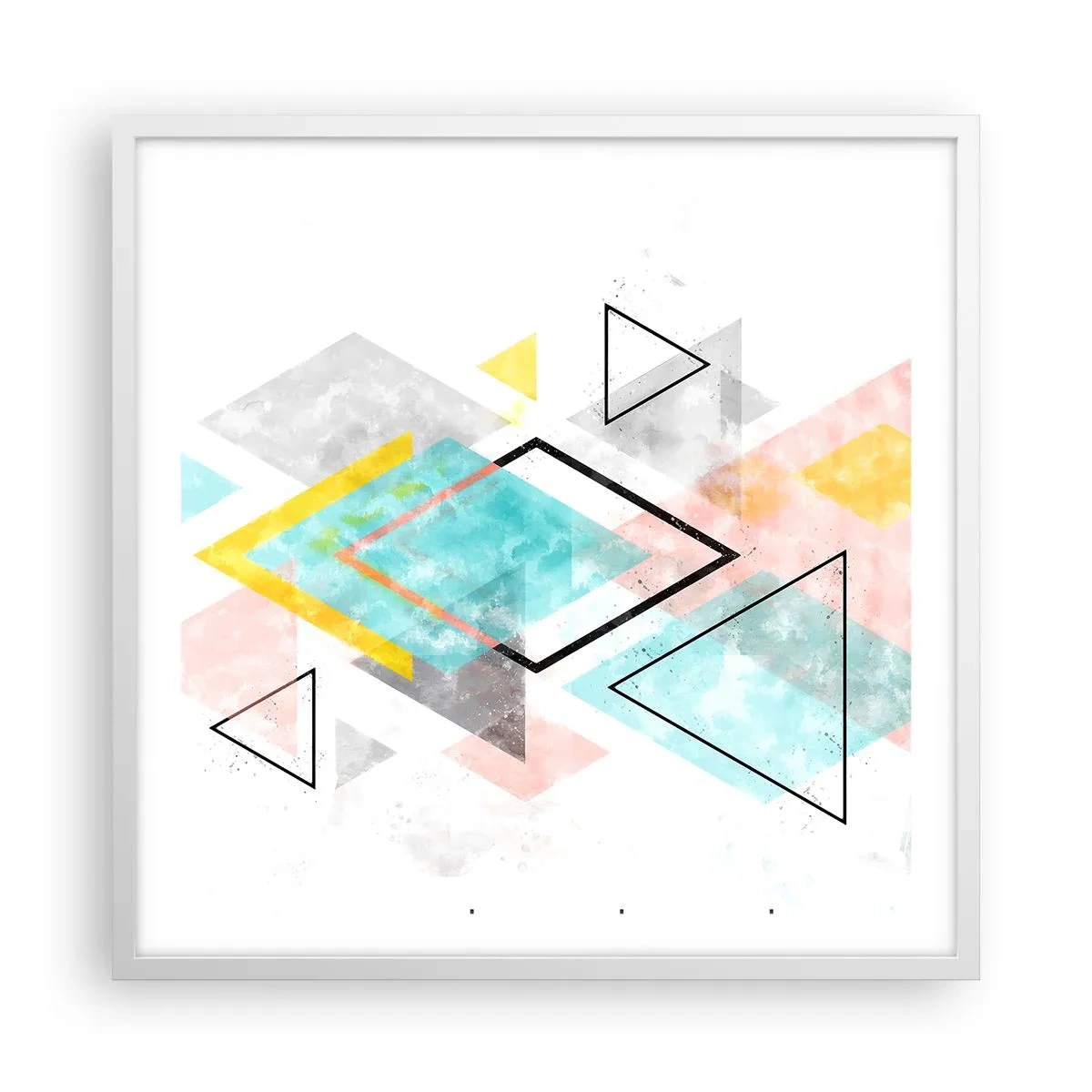 Affisch i vit ram - Geometriskt spel - 60x60 cm