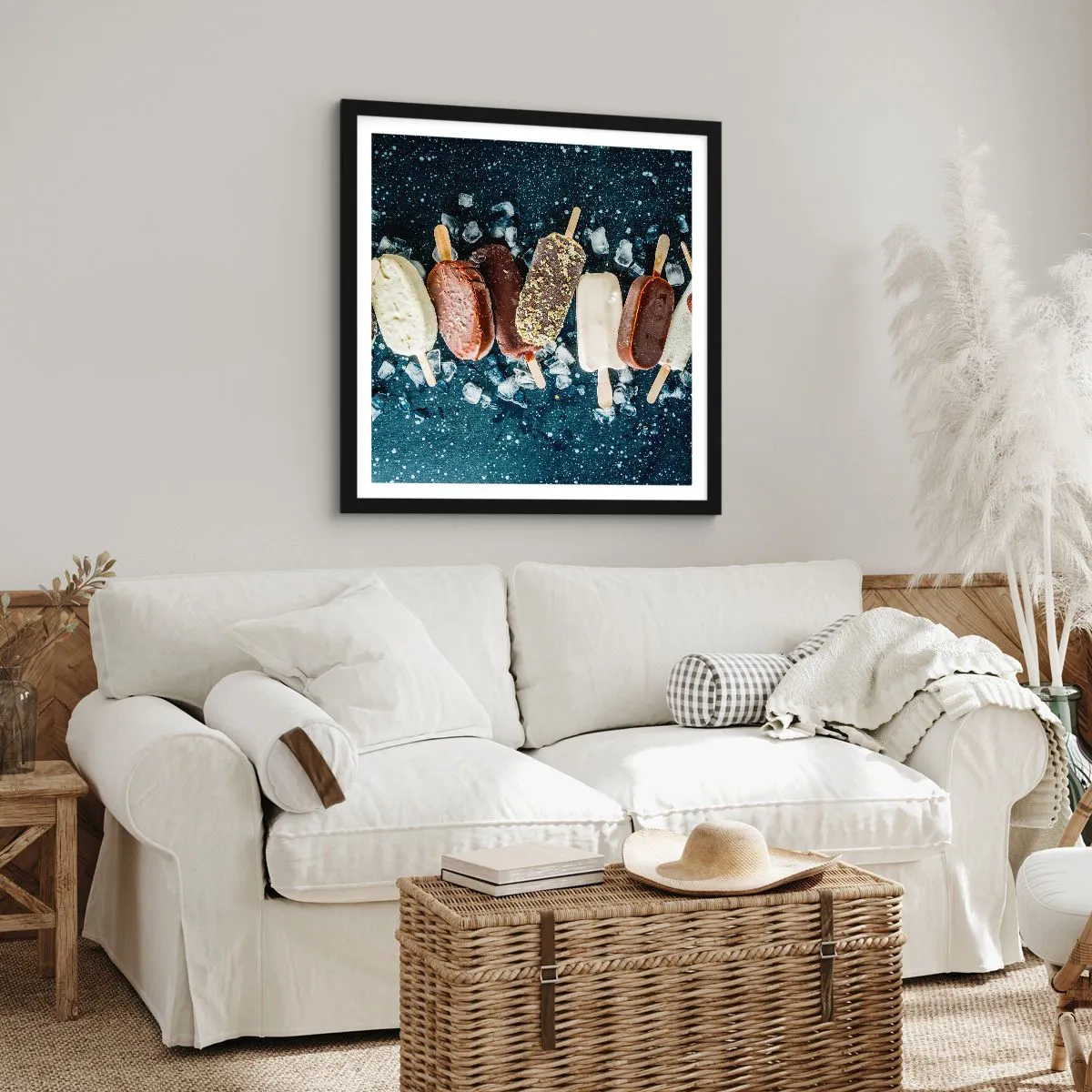 Affisch i svart ram - Smak av varm sommar - 60x60 cm