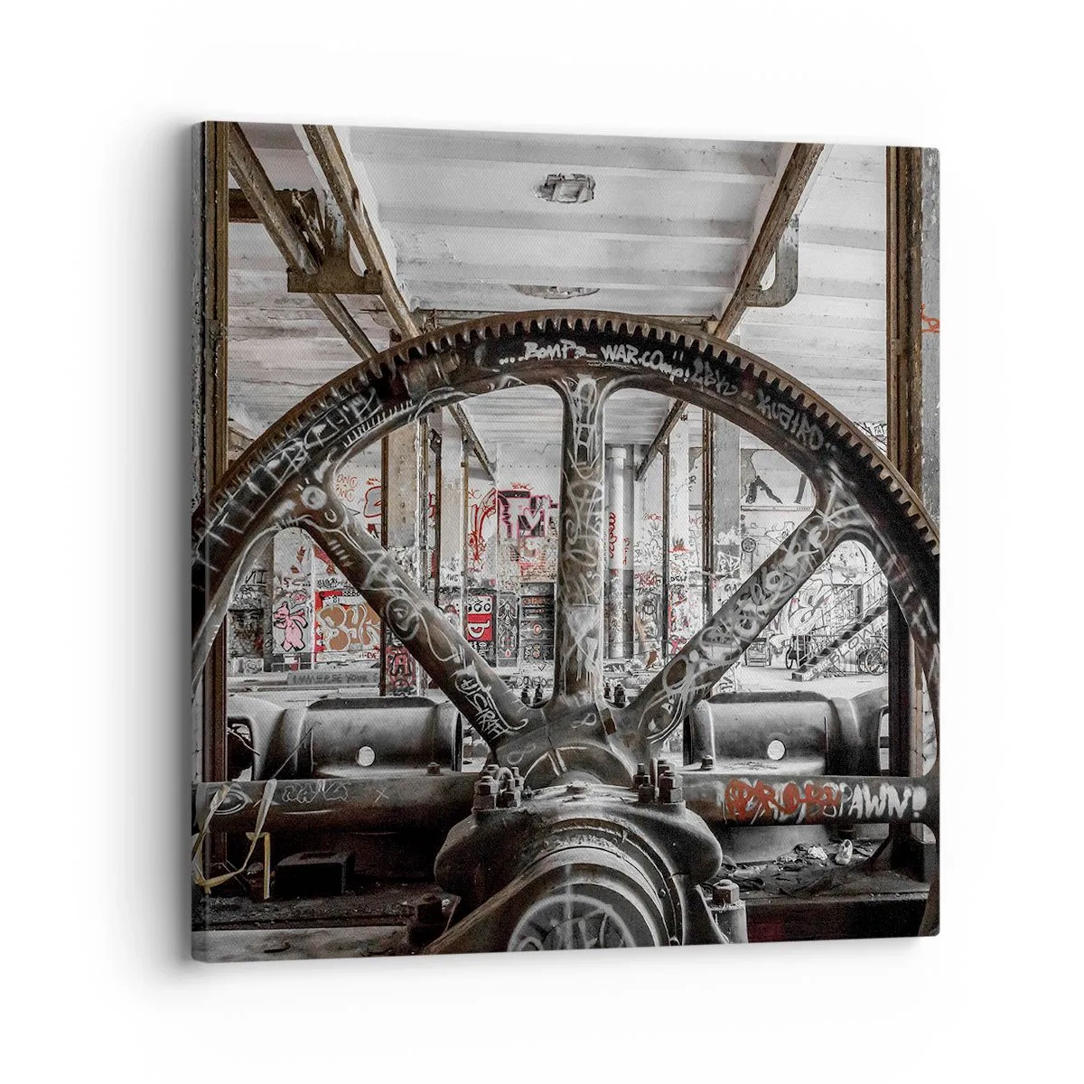 Canvastavla - Bild på duk - Fabrikens hemliga liv - 30x30 cm