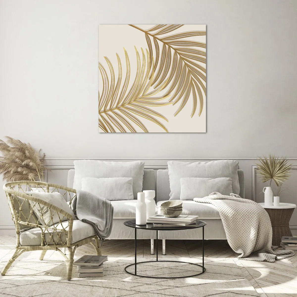 Glastavla - Bild på glas - Guldpalmen - 60x60 cm