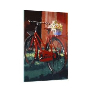 Glastavla - Bild på glas - I want to ride my bicycle - 70x100 cm