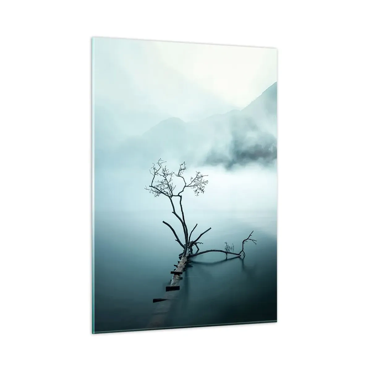 Glastavla - Bild på glas - Ut ur vatten och dimma - 50x70 cm