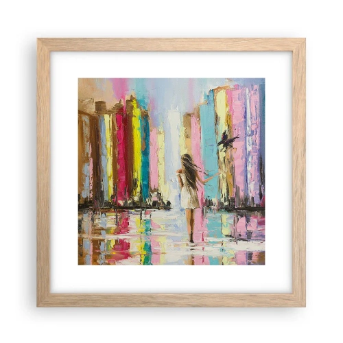 Affisch i ram av ljusek - Kom med mig - 30x30 cm