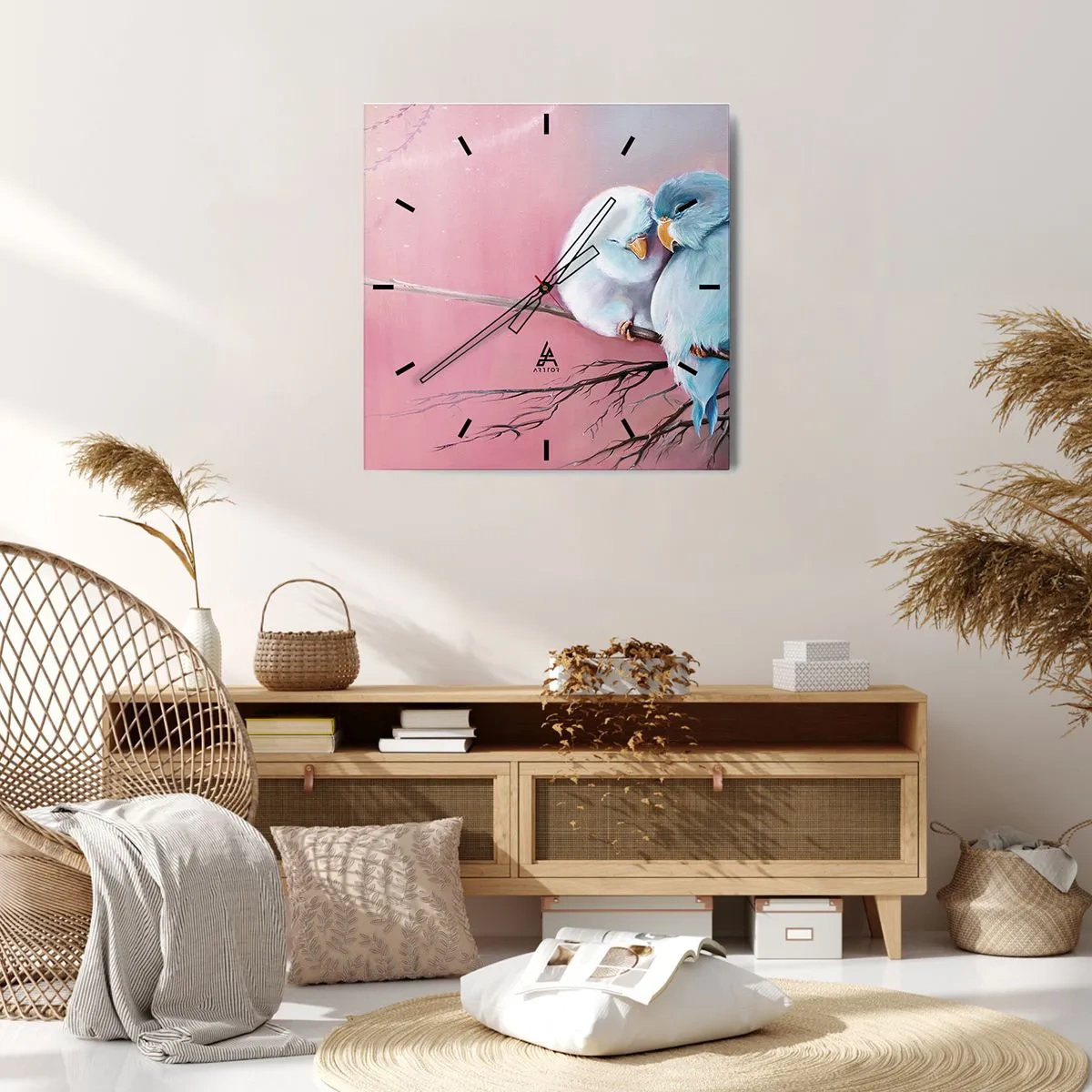 Väggklocka - Klocka på glas - Lägga till något?… - 40x40 cm