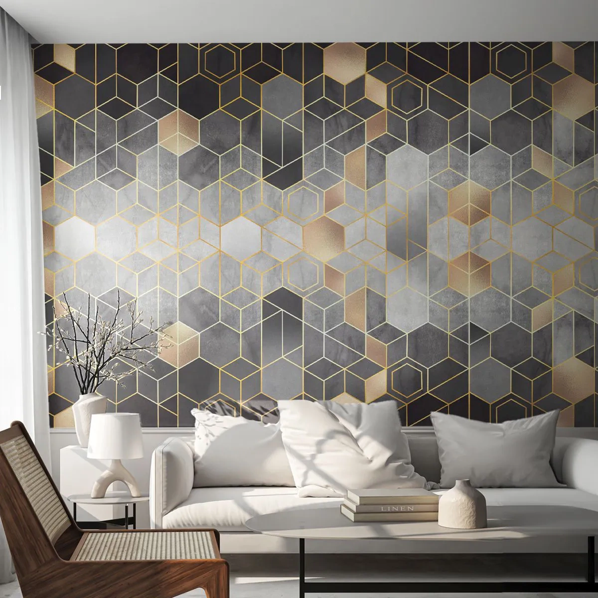 Fototapet Premium Canvas - Diamantkomposition - Abstraktion, Bit, Grafik - 350x256 cm