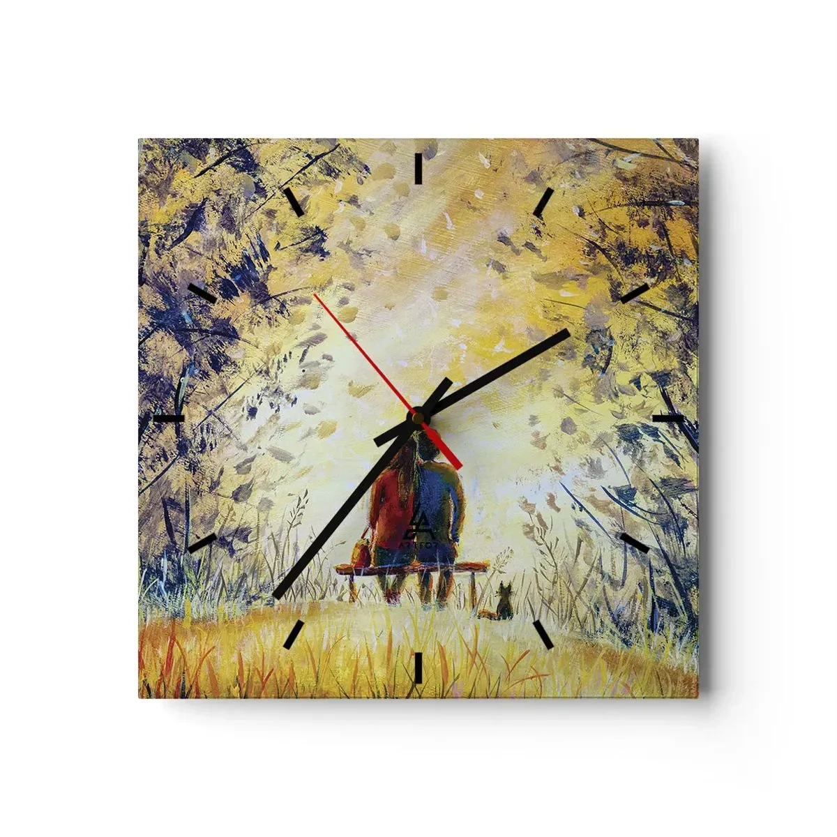 Väggklocka - Klocka på glas - Magisk stund - 30x30 cm
