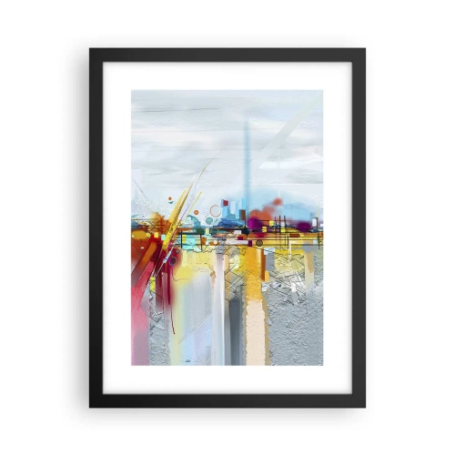 Affisch i svart ram - Glädjens bro över livets flod - 30x40 cm
