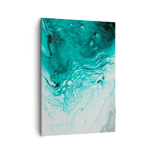 Canvastavla - Bild på duk - Smälta sig in i vitt och turkos - 50x70 cm