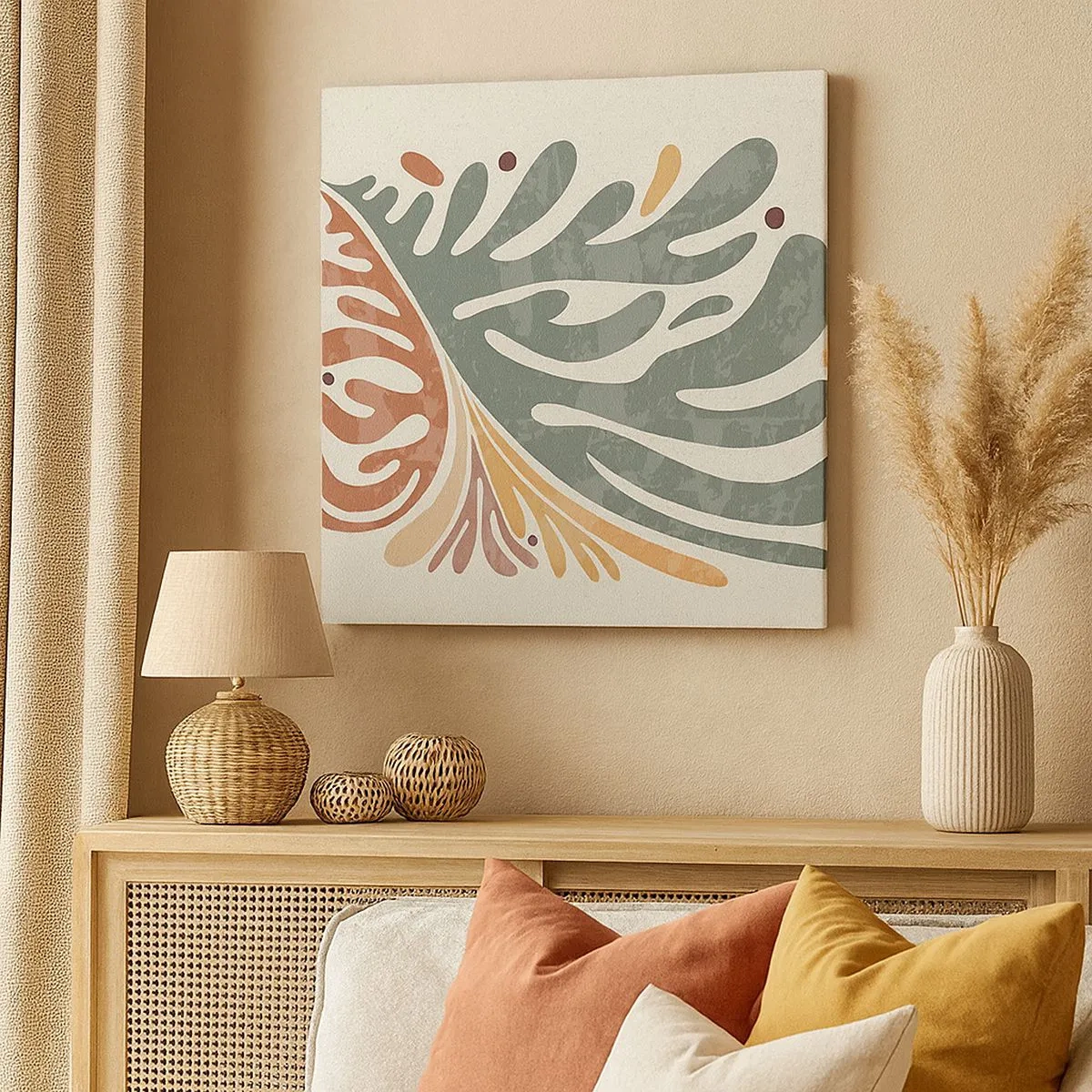 Canvastavla - Bild på duk - Flerfärgat blad - 30x30 cm