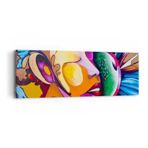 Canvastavla - Bild på duk - Känna på med färg - 90x30 cm