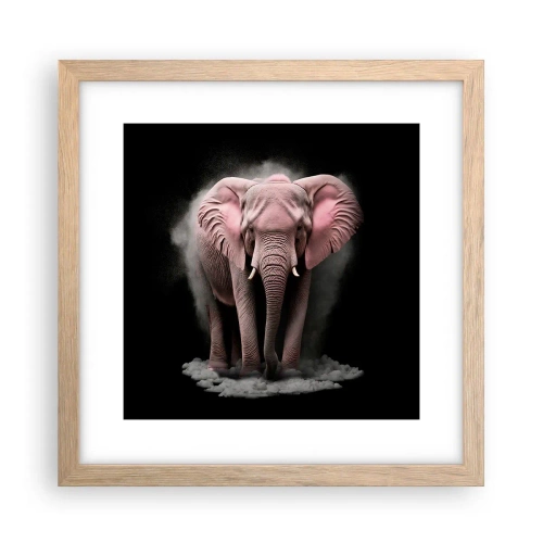 Affisch i ram av ljusek - Tänk inte på en rosa elefant! - 30x30 cm