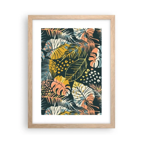 Affisch i ram av ljusek - Lövfantasi - 30x40 cm