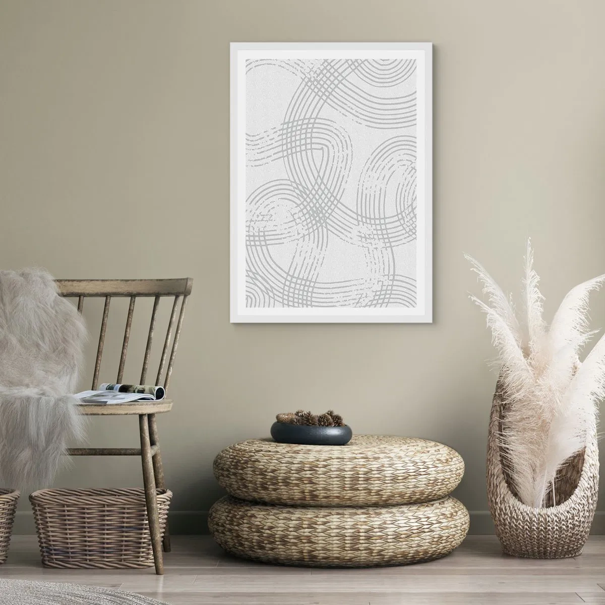 Affisch i vit ram - Det finns ingen rak väg - 70x100 cm