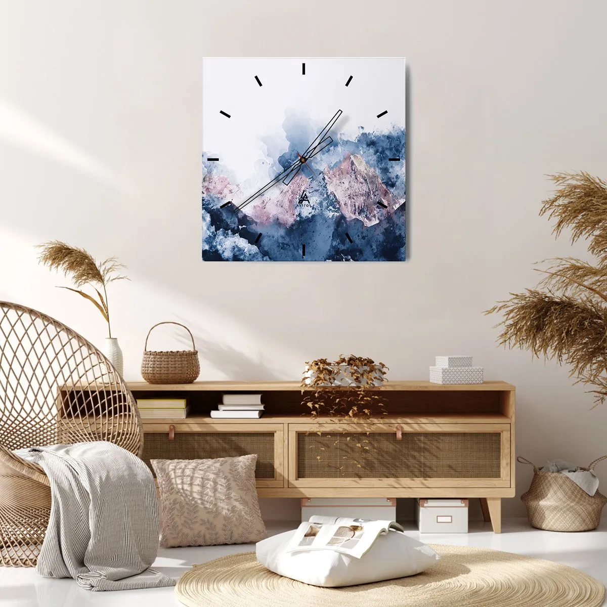 Väggklocka - Klocka på glas - Det är toppen! - 40x40 cm