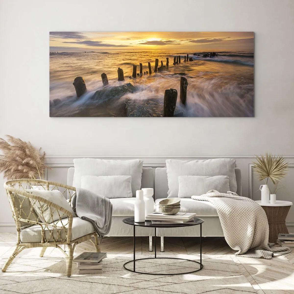 Glastavla - Bild på glas - Östersjöns råa skönhet - 140x50 cm