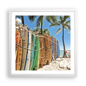 Affisch i vit ram - Solig lek - 50x50 cm