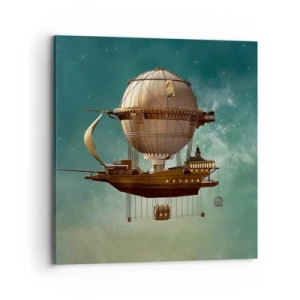 Canvastavla - Bild på duk - Jules Verne hälsar - 70x70 cm