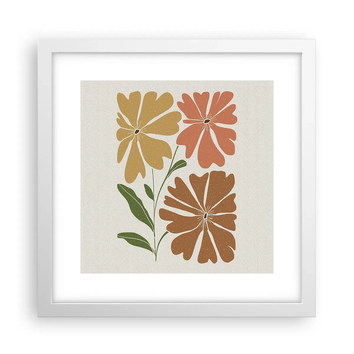 Affisch i vit ram - Natur och geometri - 30x30 cm